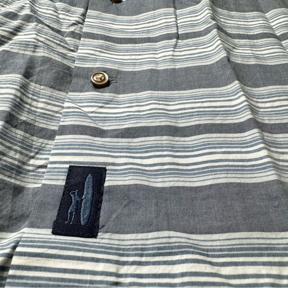 NWT johnnie-O Chandler Indigo Striped Long Sleeve Button-Down Shirt Medium - Picture 6 of 13